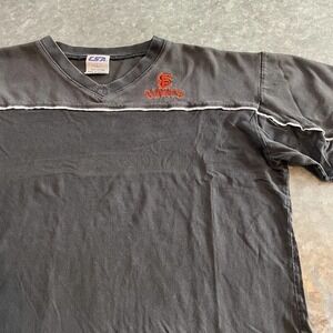 Vintage San Francisco Giants Tee Shirt Mens Large Embroidered CSA Black Cotton